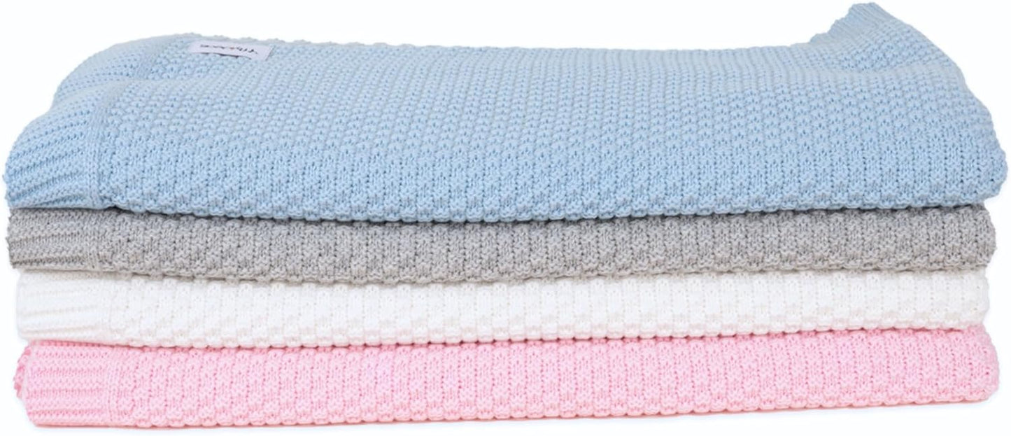 Cotton Knitted Baby Blanket, 90x70 cm