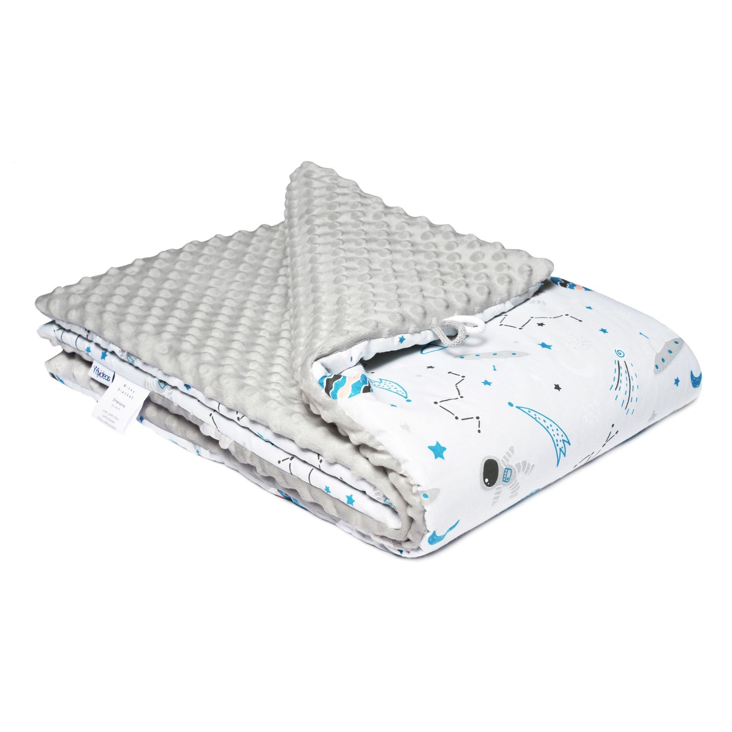 Babybett- und Kinderwagendecke in Cotton und Minky 75x100 cm