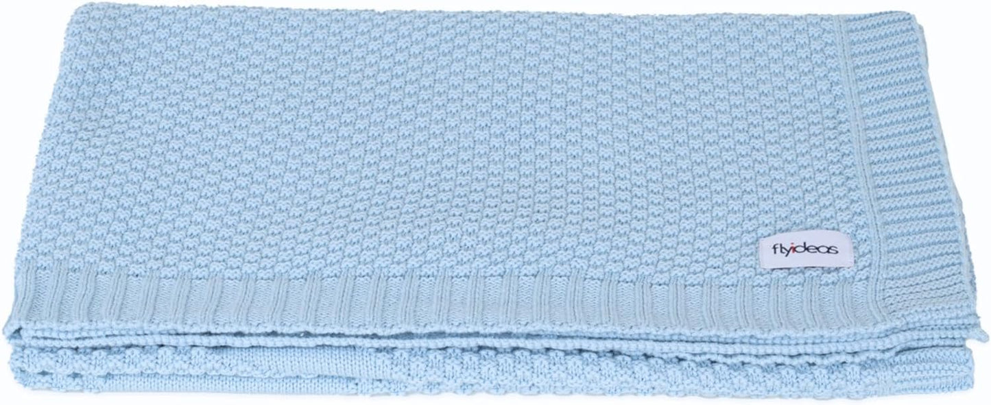 Cotton Knitted Baby Blanket, 90x70 cm
