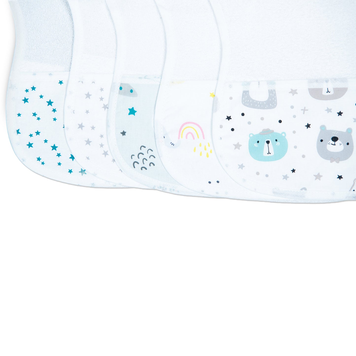 FlyIdeas Bavoirs Imperméables pour Bébé - Pack de 5 - 100% Coton